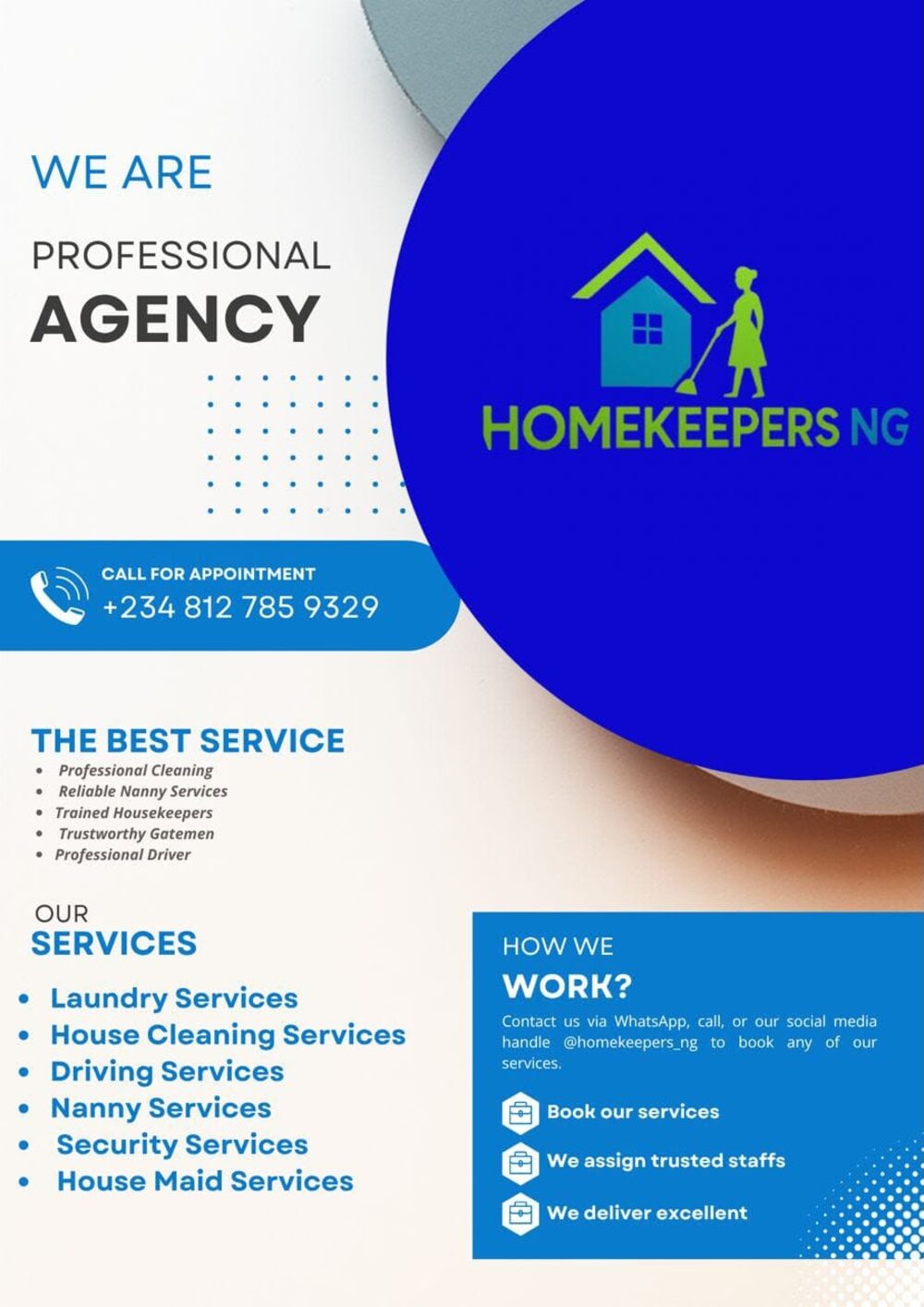 Homekeepers NG professional agency services